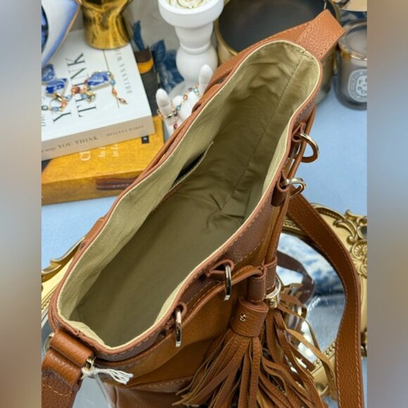 🆕 SEE BY CHLOE 🧿 NWT Vicki Bucket Bag, Caramello Leather & Suede - Picture 11 of 16